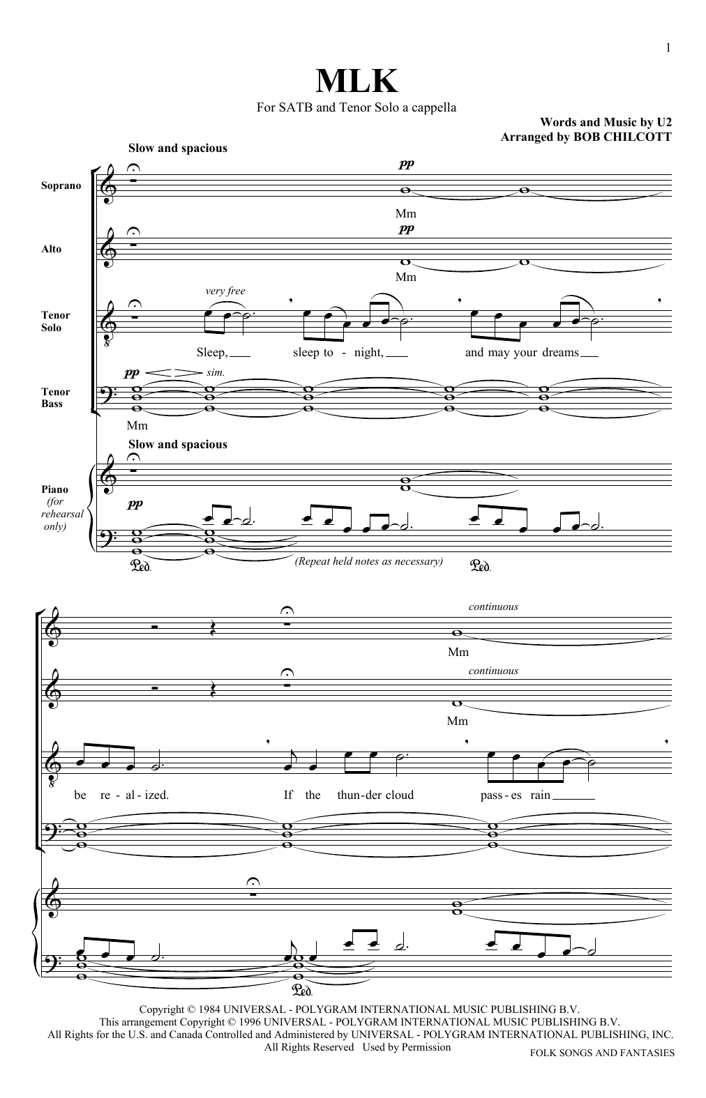 The King's Singers MLK sheet music notes and chords arranged for SATB Choir