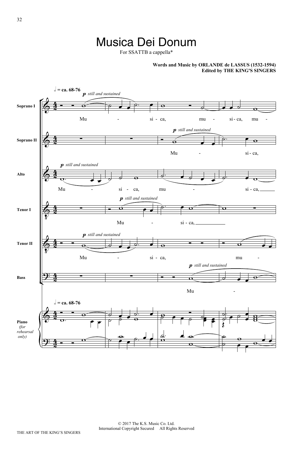 The King's Singers Musica Dei Donum sheet music notes and chords arranged for SATB Choir