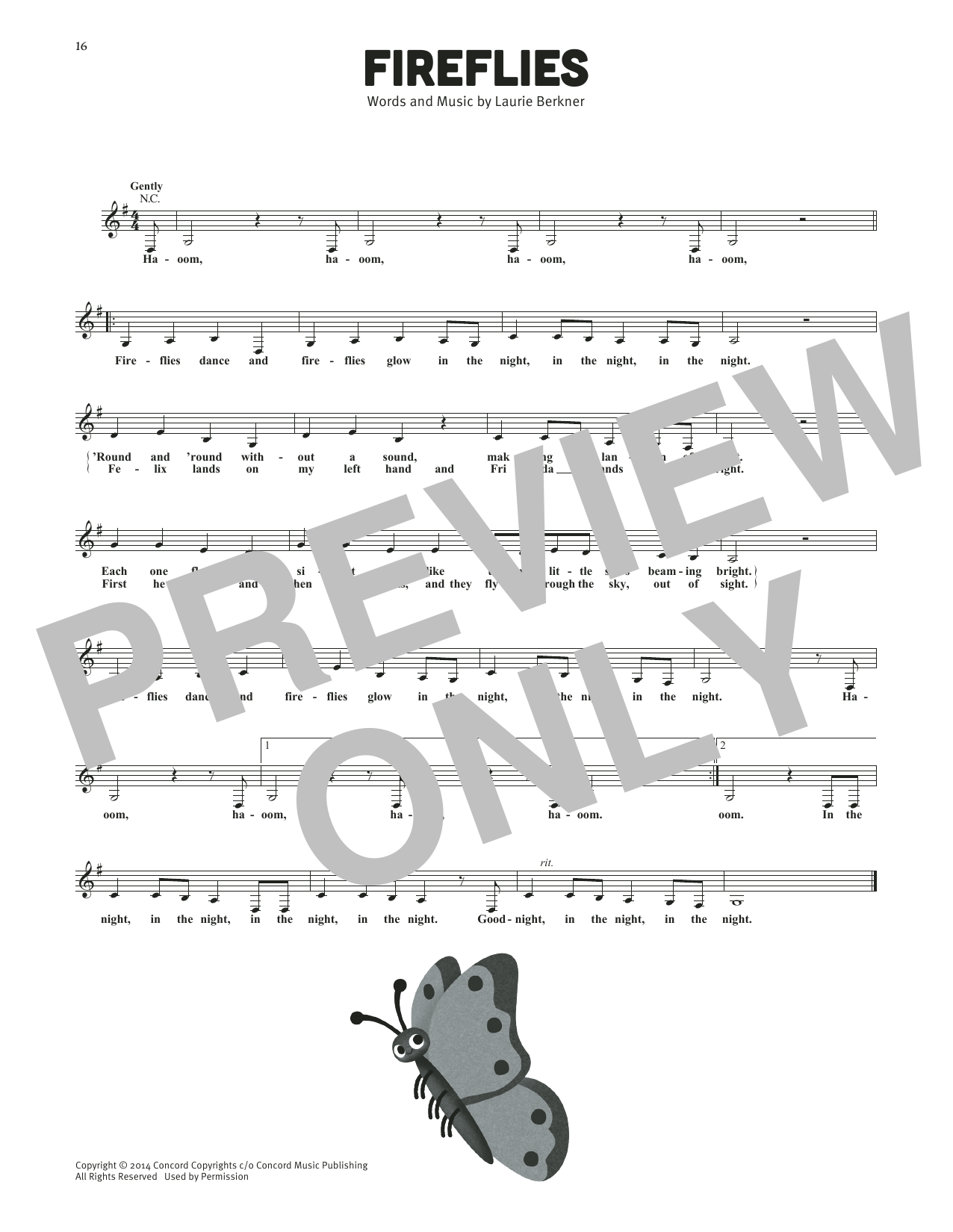 The Laurie Berkner Band Fireflies sheet music notes and chords arranged for Lead Sheet / Fake Book
