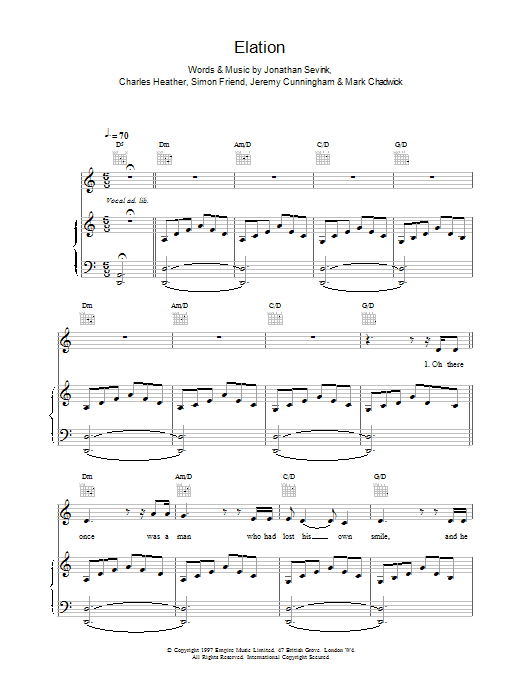 The Levellers Elation sheet music notes and chords arranged for Piano, Vocal & Guitar Chords