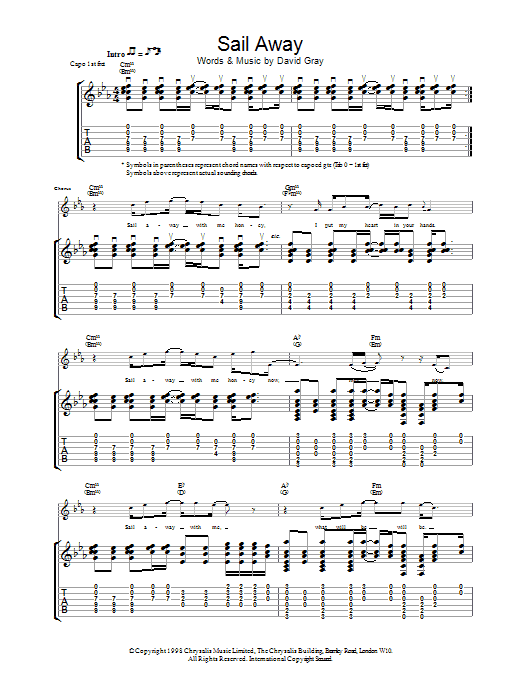 The Levellers Sail Away sheet music notes and chords arranged for Piano, Vocal & Guitar Chords