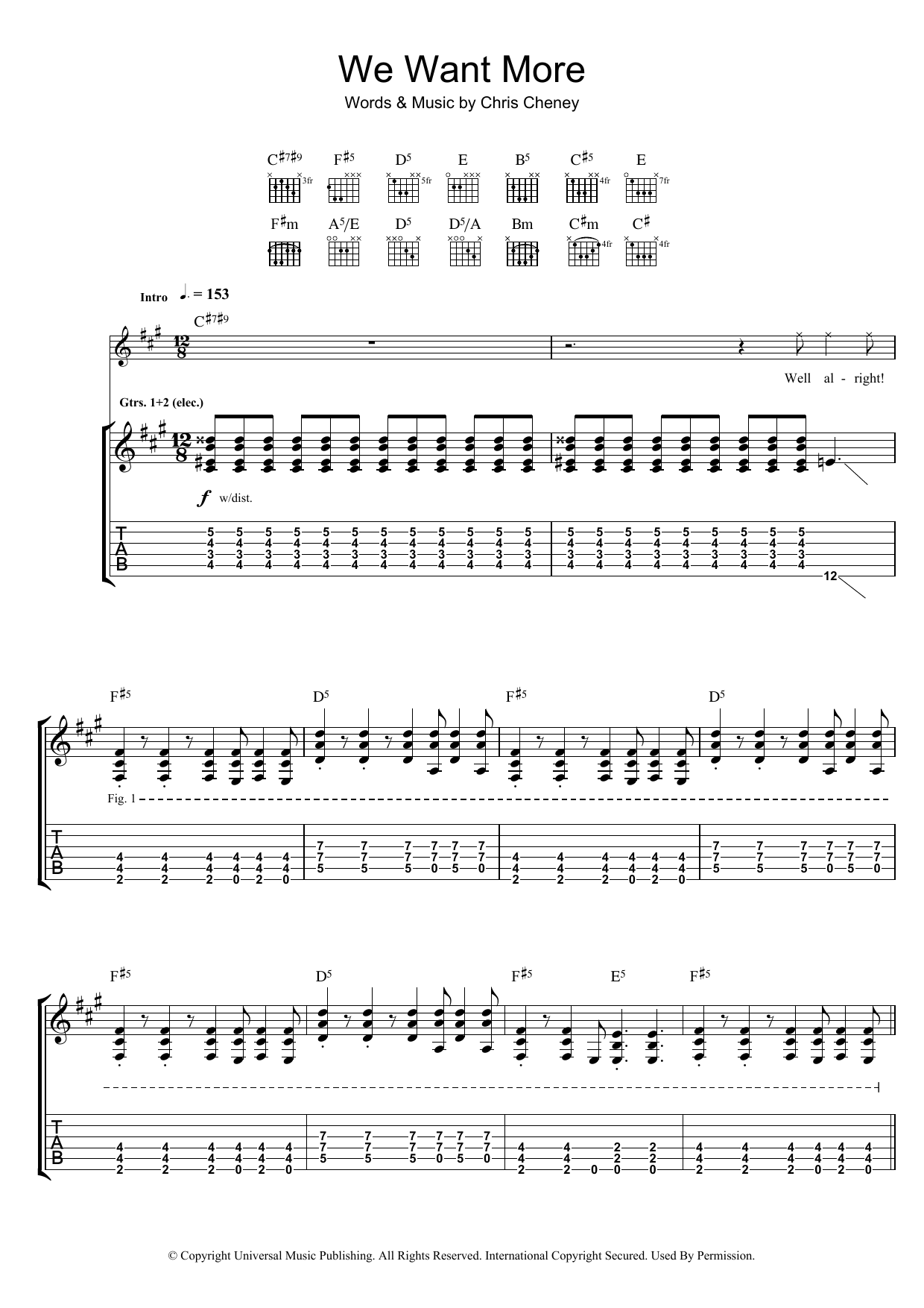 The Living End We Want More sheet music notes and chords arranged for Guitar Tab