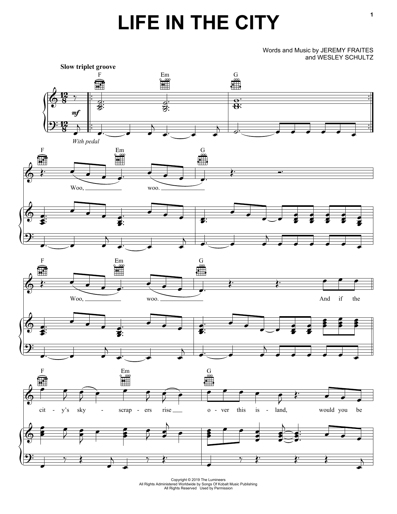 The Lumineers Life In The City sheet music notes and chords arranged for Ukulele