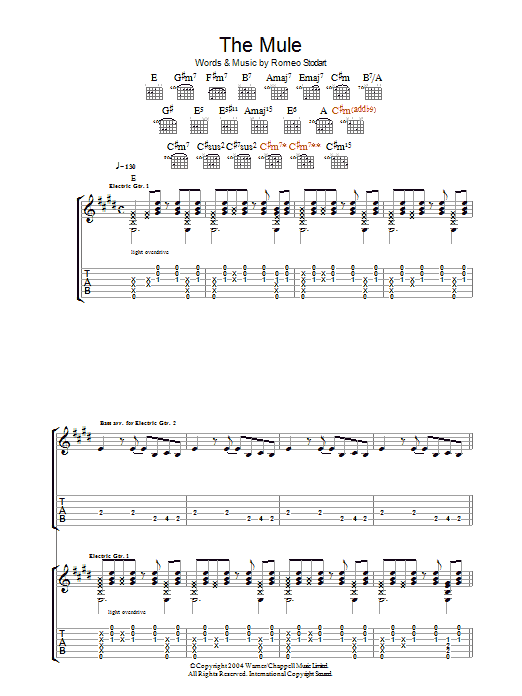 The Magic Numbers The Mule sheet music notes and chords arranged for Guitar Tab