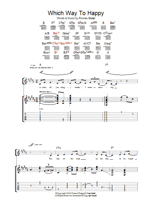 The Magic Numbers Which Way To Happy sheet music notes and chords arranged for Guitar Tab