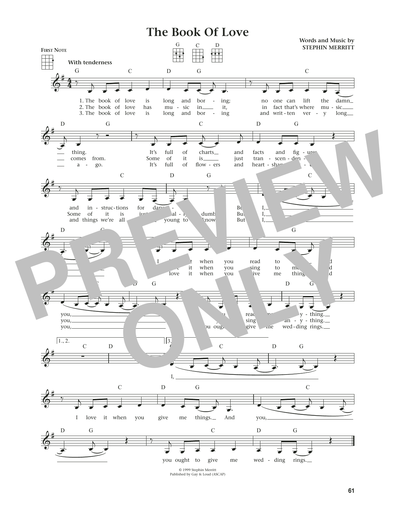The Magnetic Fields The Book Of Love (from The Daily Ukulele) (arr. Jim Beloff) sheet music notes and chords arranged for Ukulele