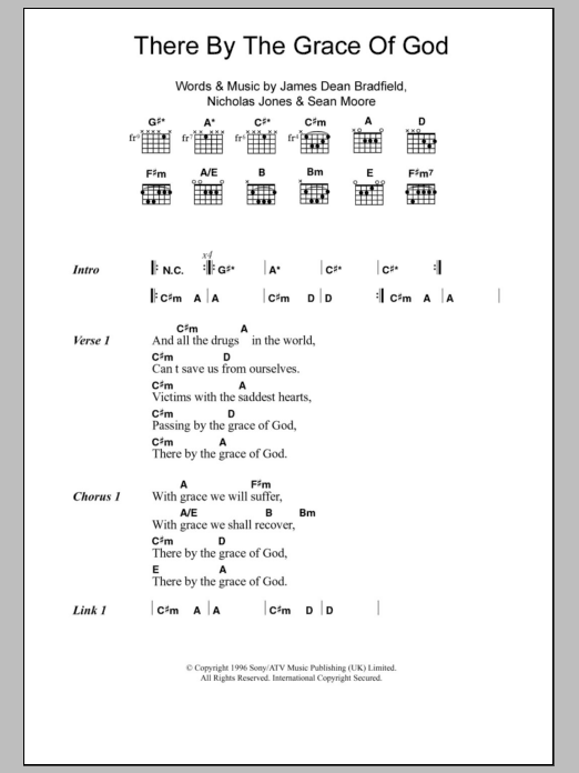 Manic Street Preachers There By The Grace Of God sheet music notes and chords arranged for Guitar Chords/Lyrics