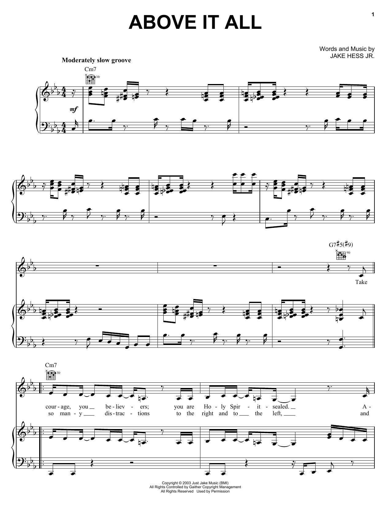 The Martins Above It All sheet music notes and chords arranged for Piano, Vocal & Guitar Chords (Right-Hand Melody)