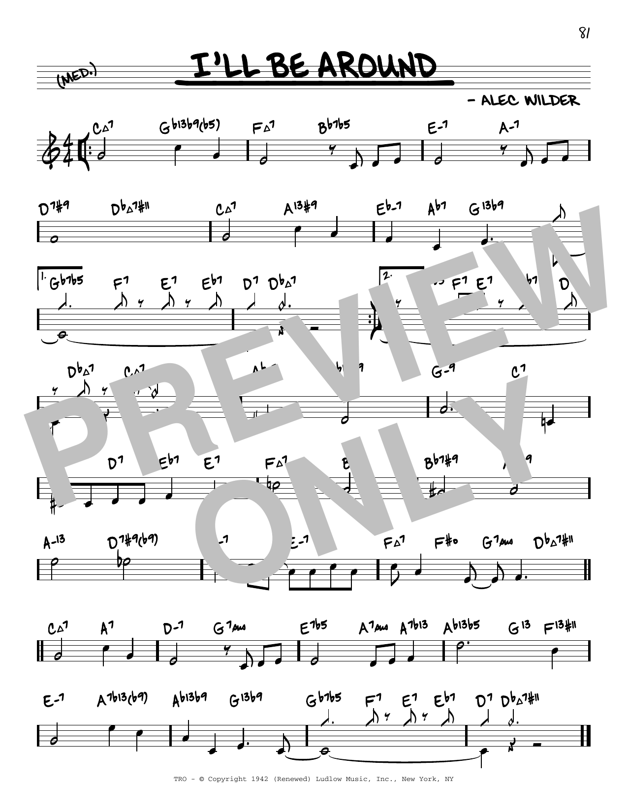 The Mills Brothers I'll Be Around (arr. David Hazeltine) sheet music notes and chords arranged for Real Book – Enhanced Chords