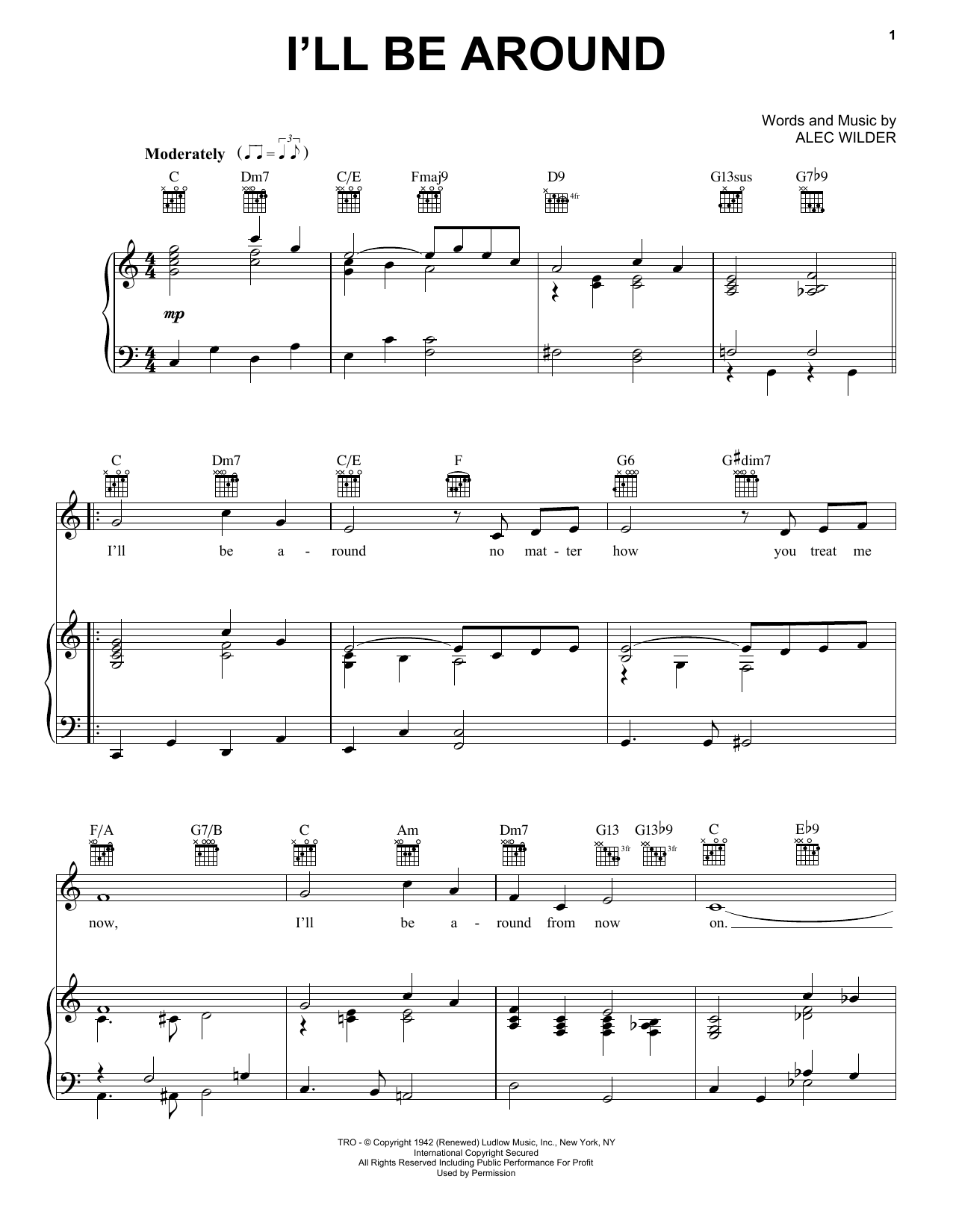 The Mills Brothers I'll Be Around sheet music notes and chords arranged for Trombone Solo