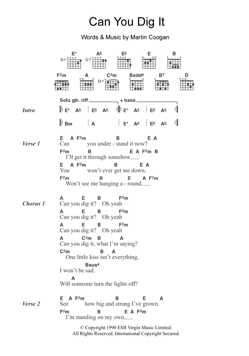 The Mock Turtles Can You Dig It? sheet music notes and chords arranged for Guitar Chords/Lyrics