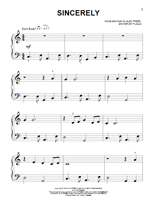 The Moonglows Sincerely sheet music notes and chords arranged for Ukulele
