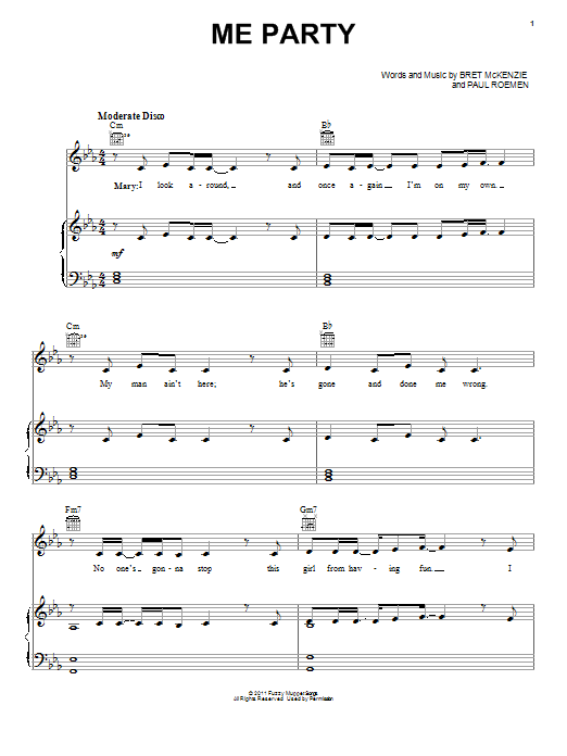 The Muppets Me Party sheet music notes and chords arranged for Piano, Vocal & Guitar Chords (Right-Hand Melody)
