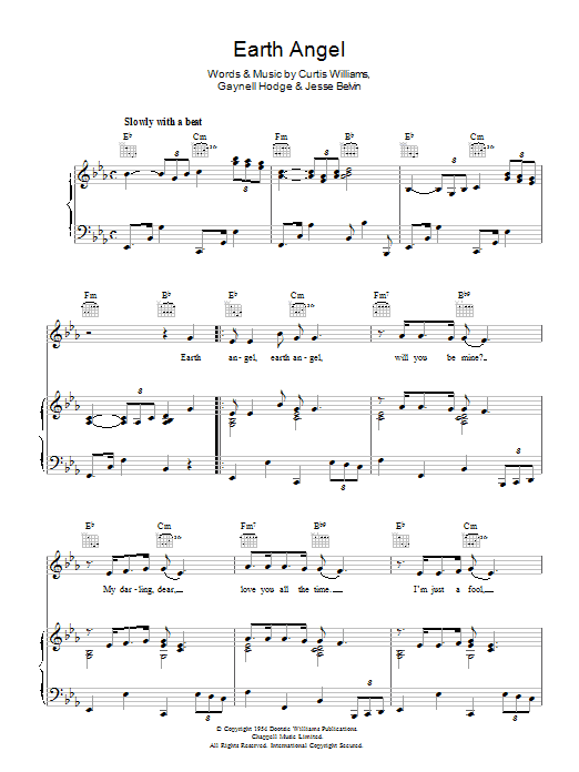The Penguins Earth Angel sheet music notes and chords arranged for Lead Sheet / Fake Book
