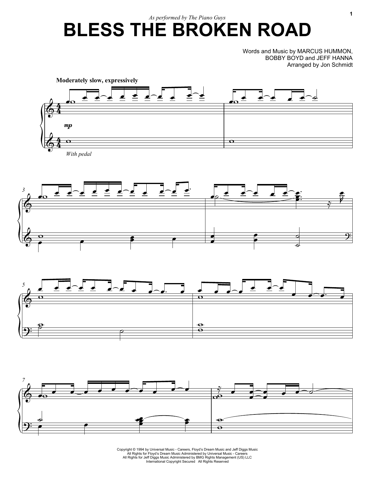 The Piano Guys Bless The Broken Road sheet music notes and chords arranged for Cello and Piano