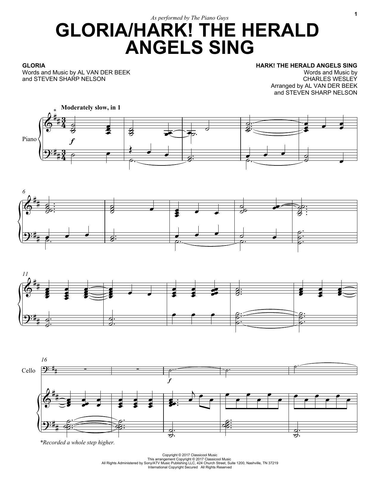 The Piano Guys Gloria/Hark! The Herald Angels Sing sheet music notes and chords arranged for Piano & Vocal