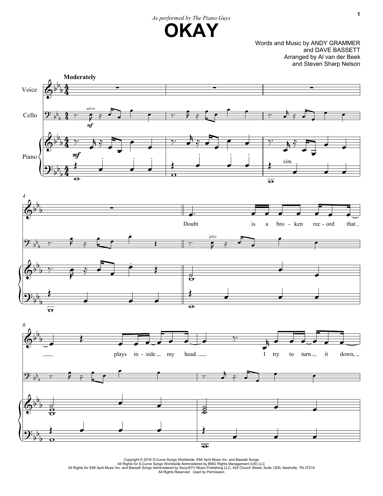 The Piano Guys Okay sheet music notes and chords arranged for Violin and Piano
