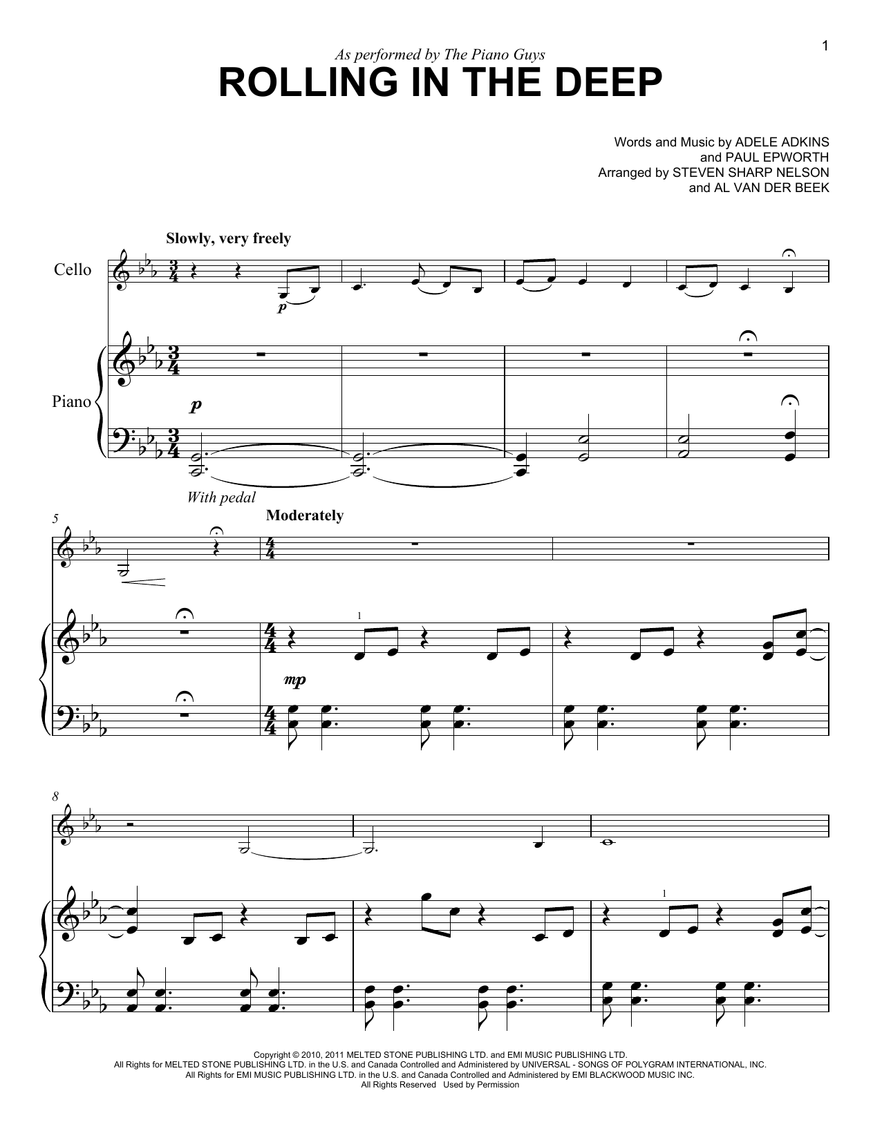 The Piano Guys Rolling In The Deep sheet music notes and chords arranged for Easy Piano
