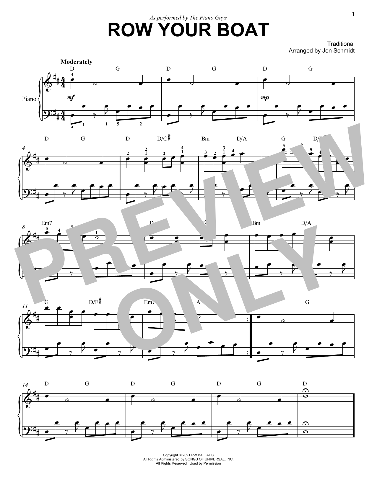 The Piano Guys Row Row Row Your Boat sheet music notes and chords arranged for Piano Solo