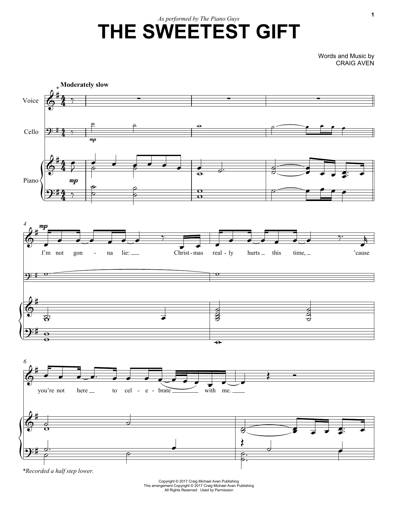 The Piano Guys The Sweetest Gift sheet music notes and chords arranged for Piano & Vocal