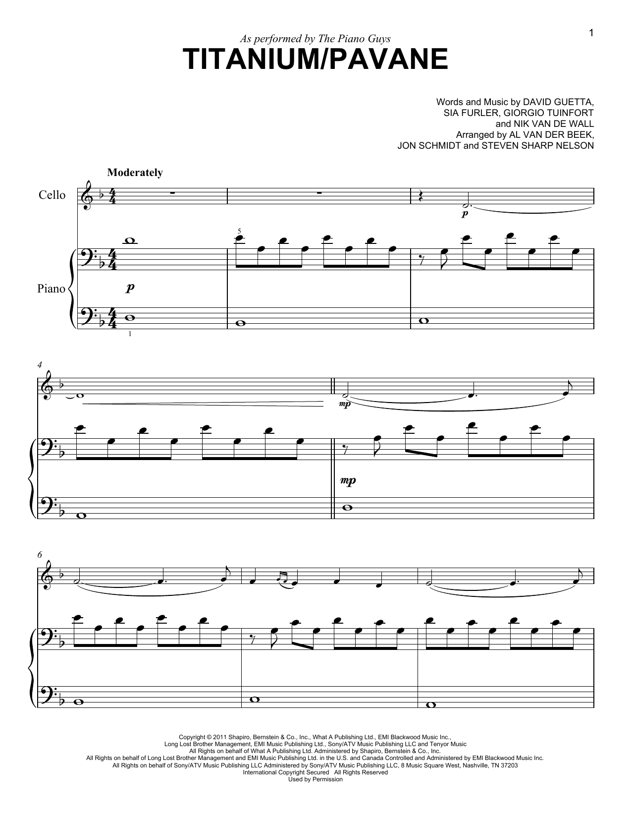 The Piano Guys Titanium / Pavane sheet music notes and chords arranged for Easy Piano