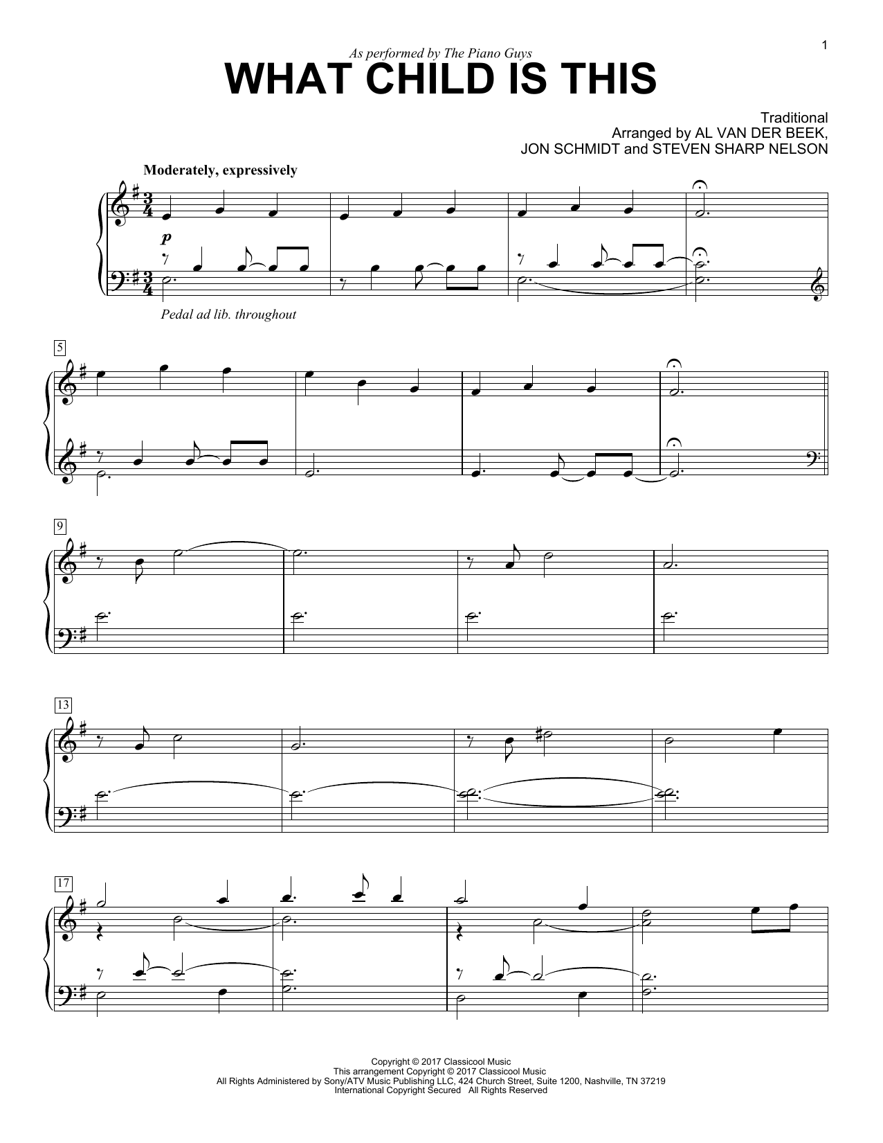 The Piano Guys What Child Is This sheet music notes and chords arranged for Violin Solo