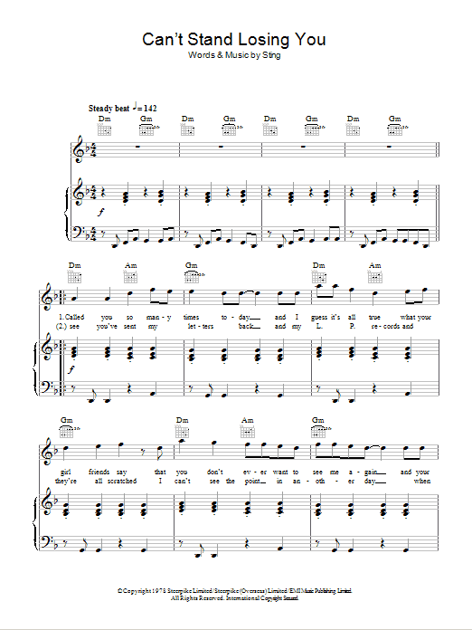 The Police Can't Stand Losing You sheet music notes and chords arranged for Drums Transcription