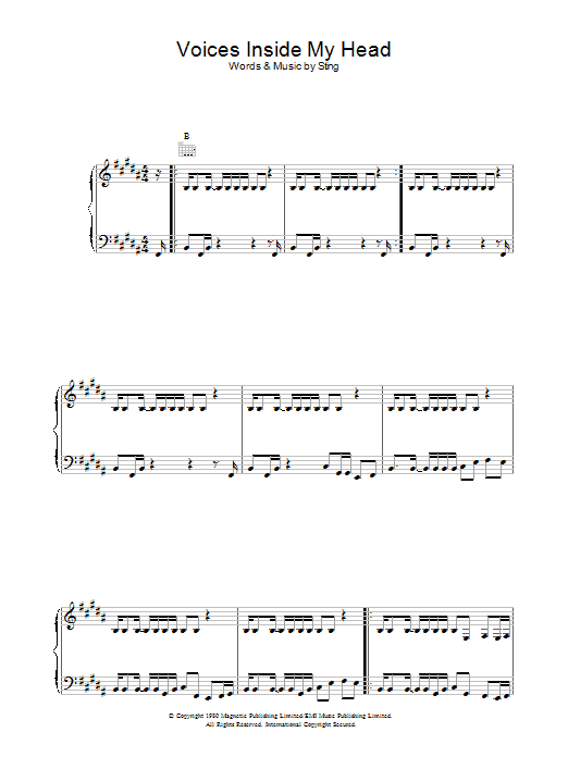 The Police Voices Inside My Head sheet music notes and chords arranged for Guitar Chords/Lyrics
