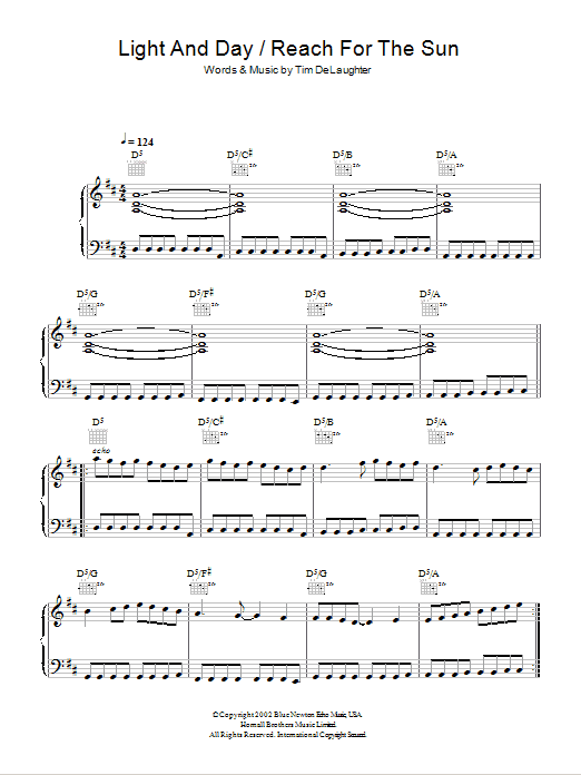 The Polyphonic Spree Light And Day / Reach For The Sun sheet music notes and chords arranged for Piano, Vocal & Guitar Chords