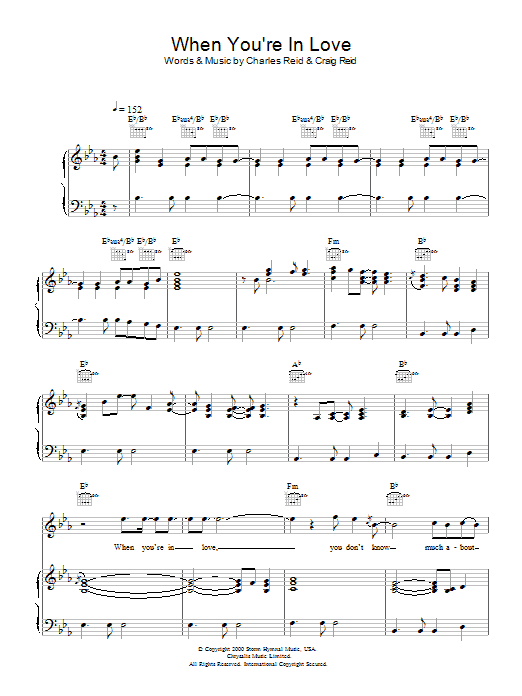 The Proclaimers When You're In Love sheet music notes and chords arranged for Piano, Vocal & Guitar Chords