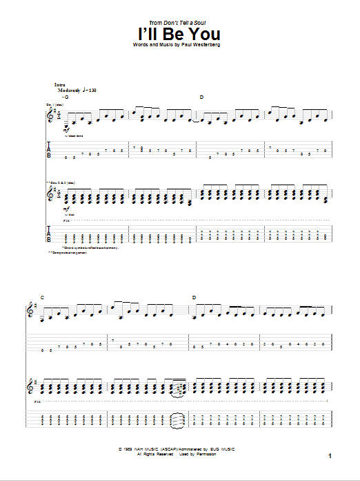 The Replacements I'll Be You sheet music notes and chords arranged for Guitar Tab
