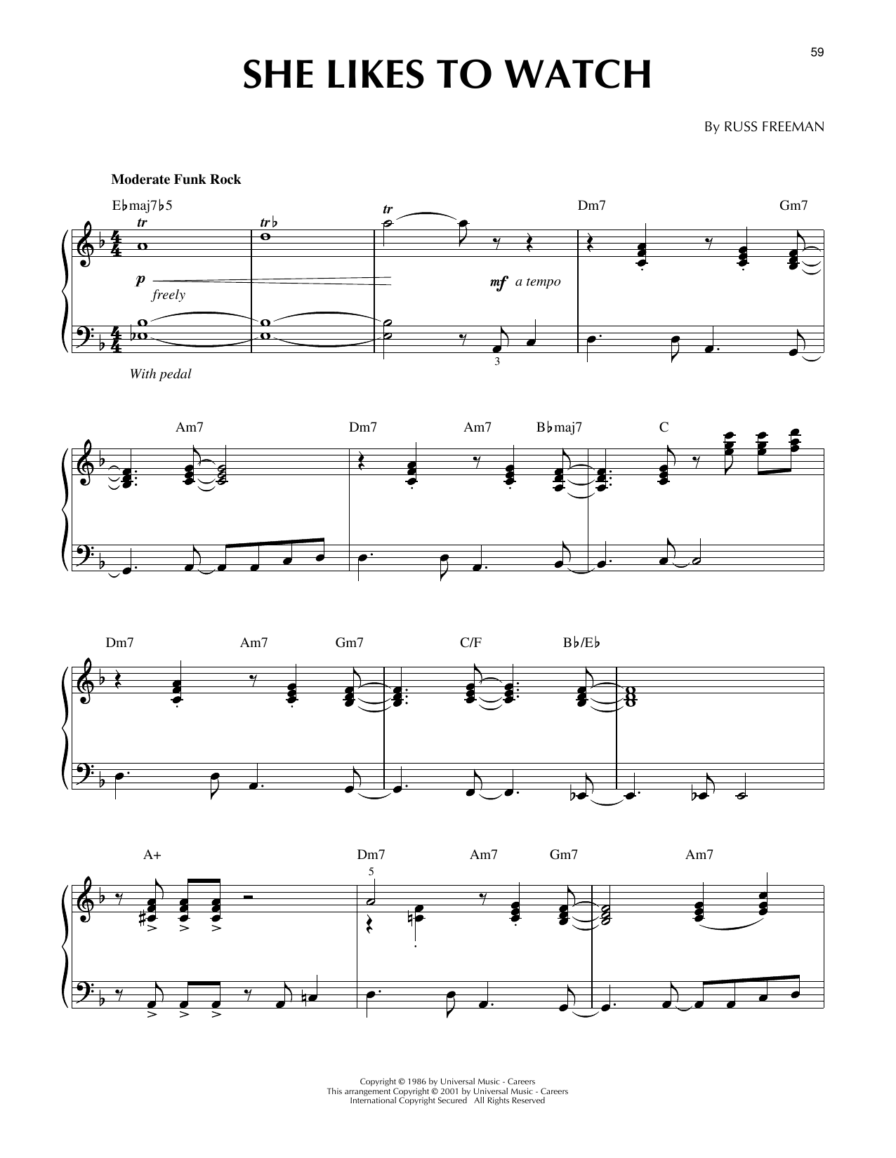 The Rippingtons She Likes To Watch (arr. Larry Moore) sheet music notes and chords arranged for Piano Solo