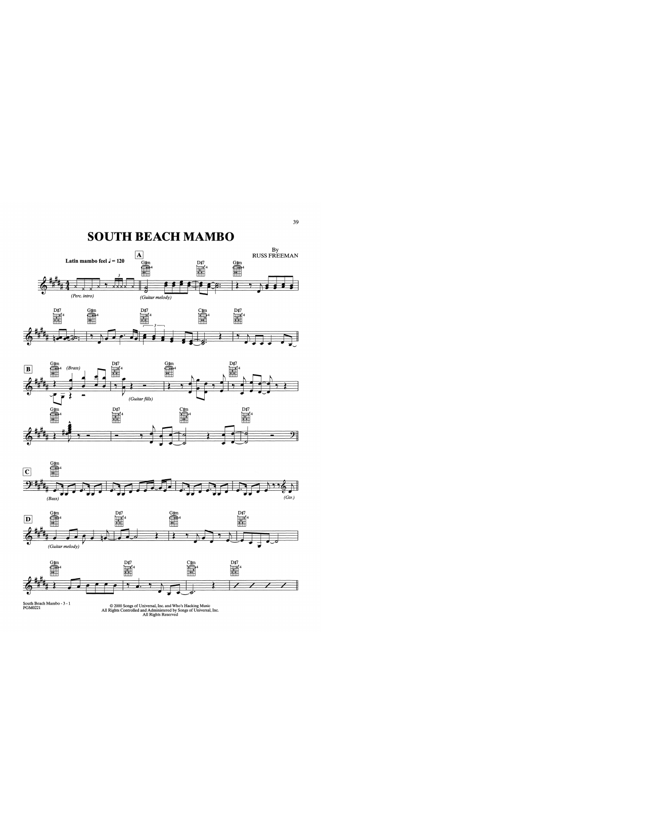 The Rippingtons South Beach Mambo sheet music notes and chords arranged for Solo Guitar
