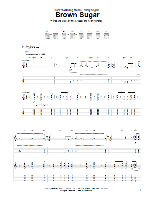 The Rolling Stones Brown Sugar sheet music notes and chords arranged for Flute Solo