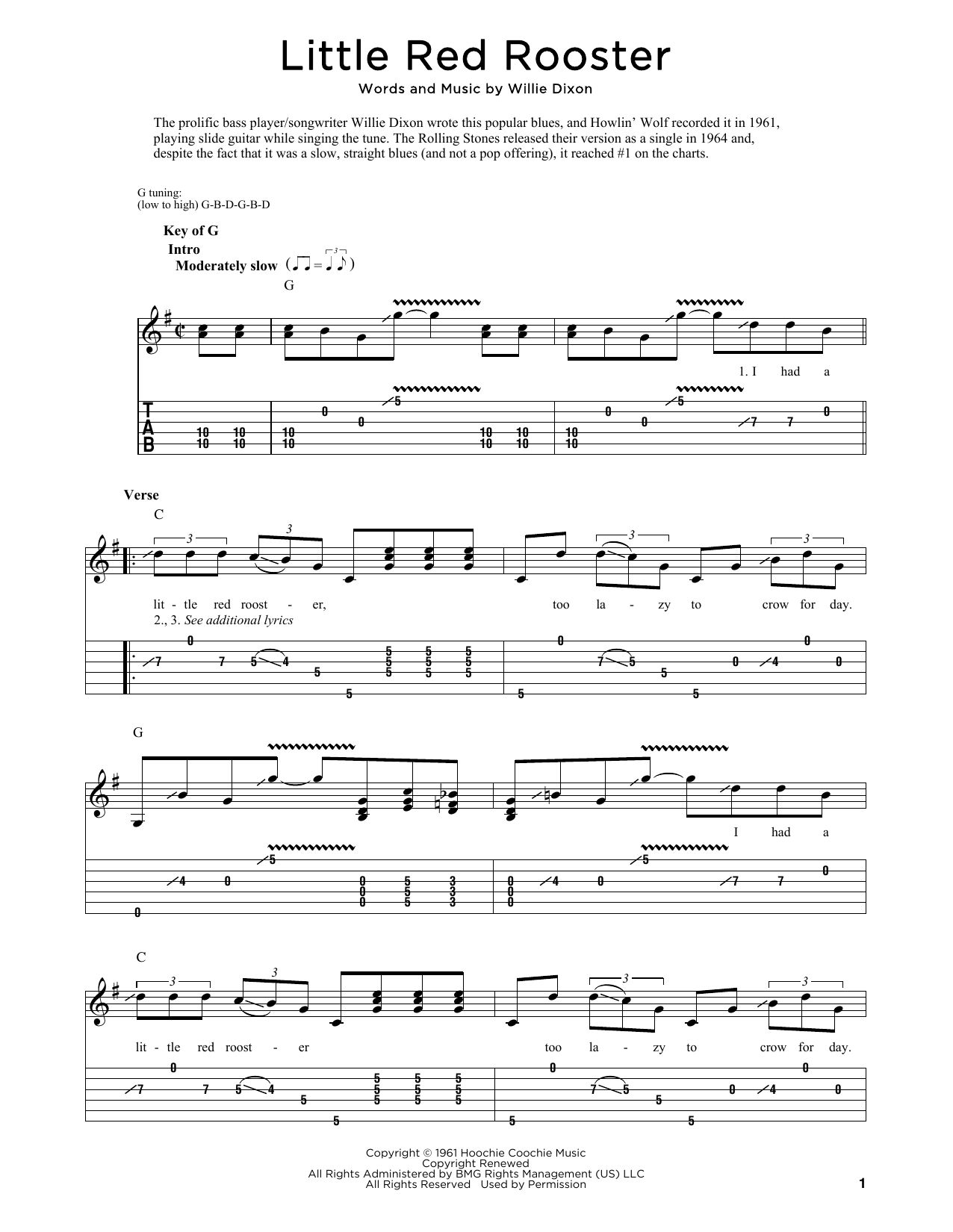 The Rolling Stones Little Red Rooster (arr. Fred Sokolow) sheet music notes and chords arranged for Dobro