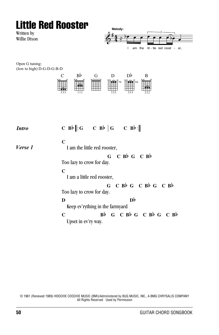 The Rolling Stones Little Red Rooster sheet music notes and chords arranged for Easy Guitar