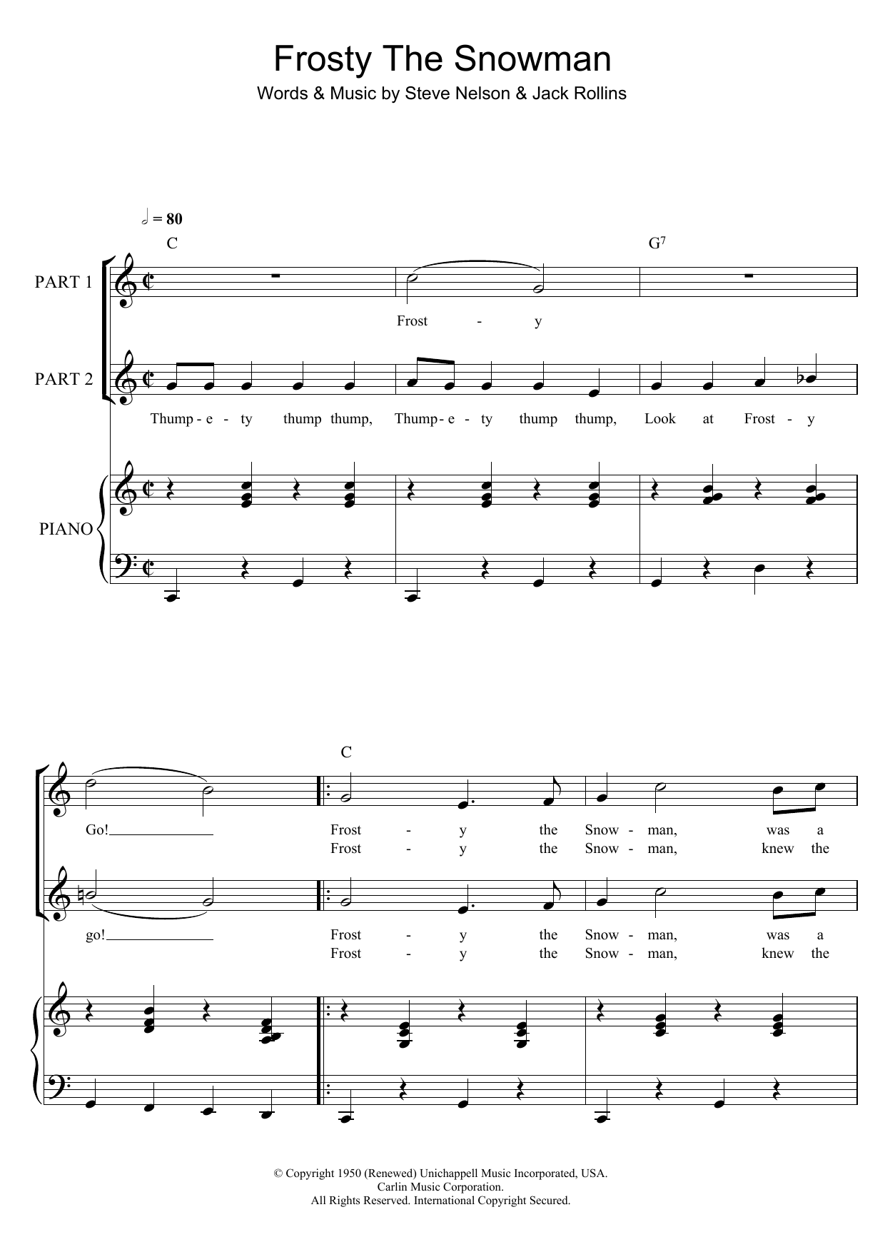 The Ronettes Frosty The Snowman (arr. Rick Hein) sheet music notes and chords arranged for 2-Part Choir