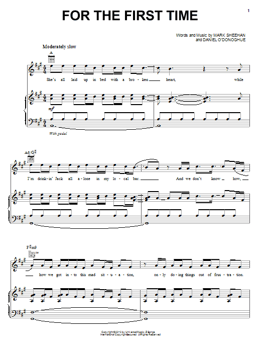 The Script For The First Time sheet music notes and chords arranged for Easy Guitar Tab