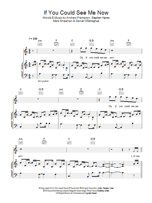The Script If You Could See Me Now sheet music notes and chords arranged for Beginner Piano