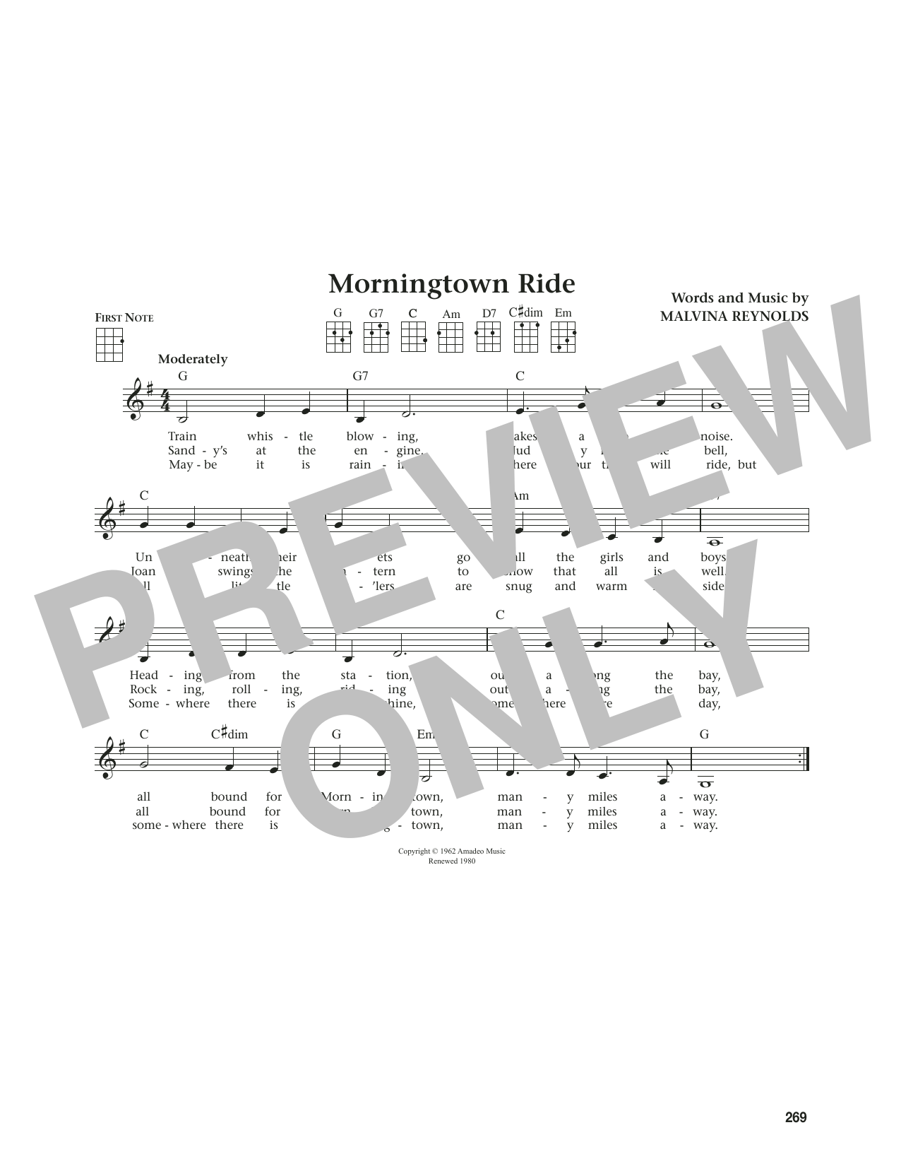 The Seekers Morningtown Ride (from The Daily Ukulele) (arr. Jim Beloff) sheet music notes and chords arranged for Ukulele