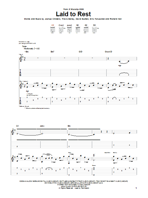 The Showdown Laid To Rest sheet music notes and chords arranged for Guitar Tab