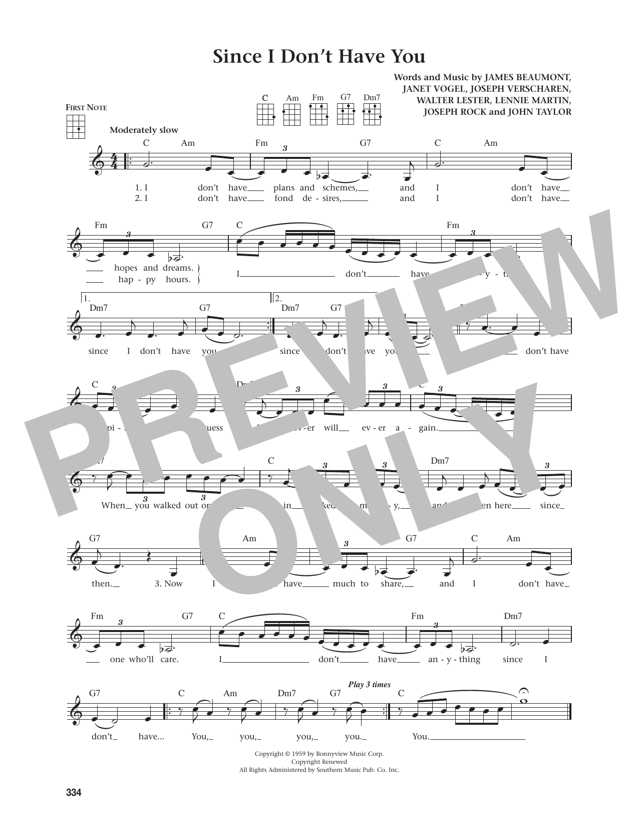 The Skyliners Since I Don't Have You (from The Daily Ukulele) (arr. Jim Beloff) sheet music notes and chords arranged for Ukulele