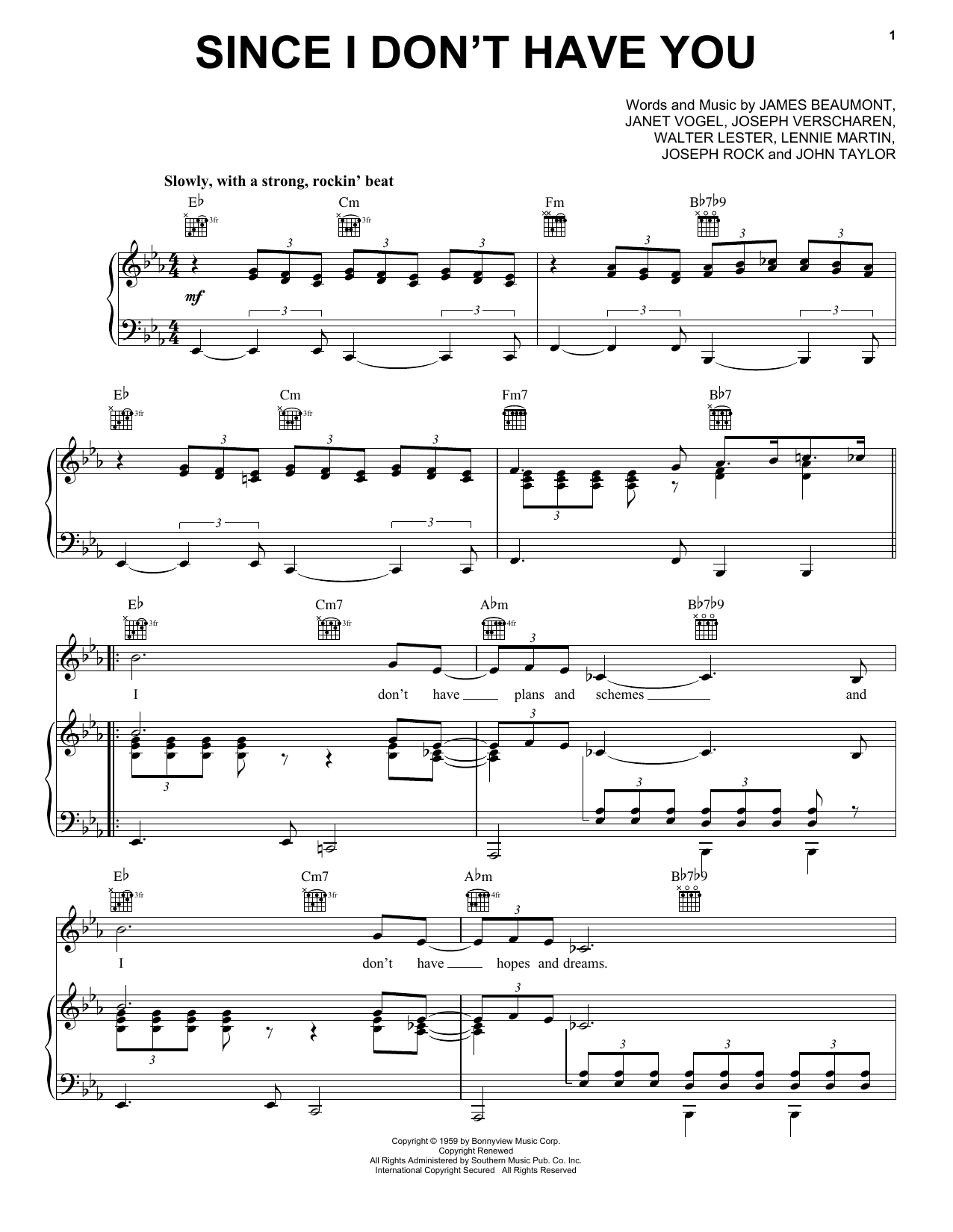 The Skyliners Since I Don't Have You sheet music notes and chords arranged for Cello Solo