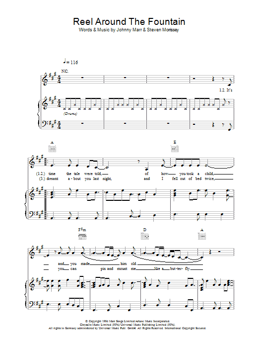The Smiths Reel Around The Fountain sheet music notes and chords arranged for Piano, Vocal & Guitar Chords