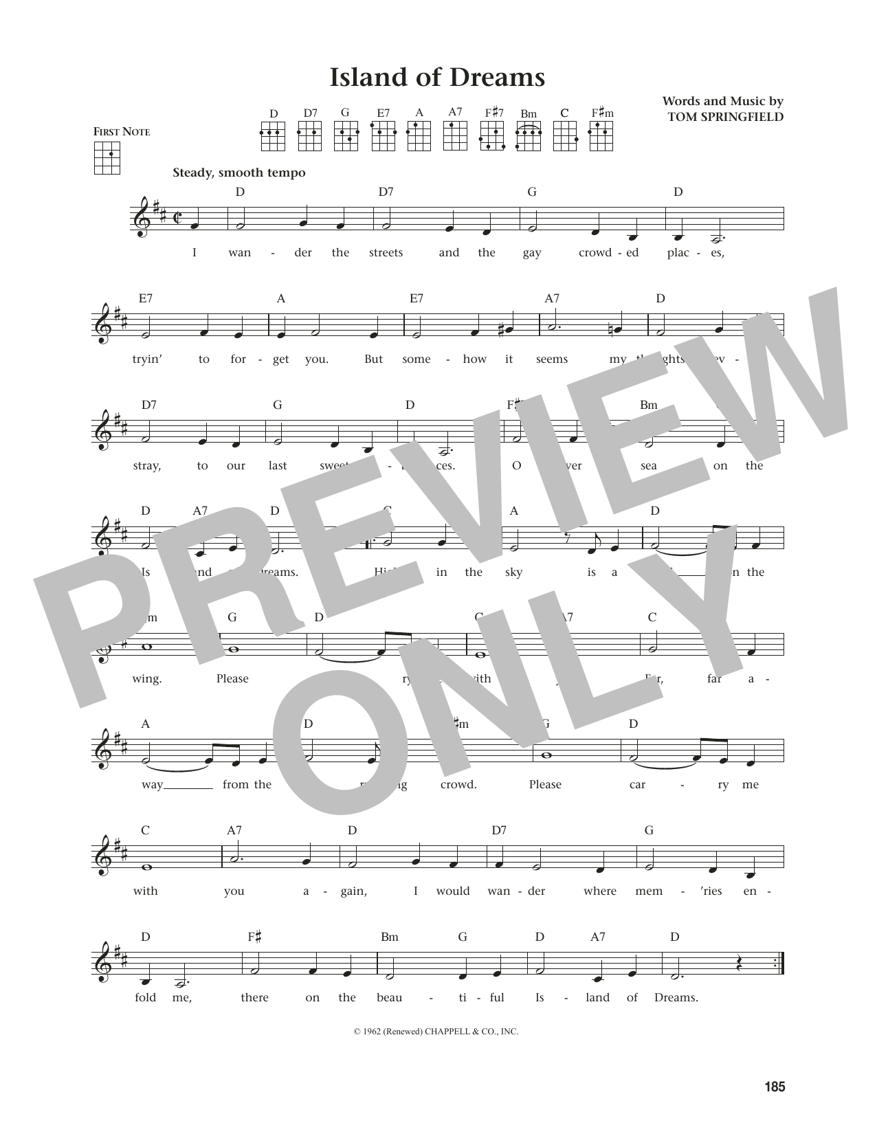 The Springfields Island Of Dreams (from The Daily Ukulele) (arr. Jim Beloff) sheet music notes and chords arranged for Ukulele