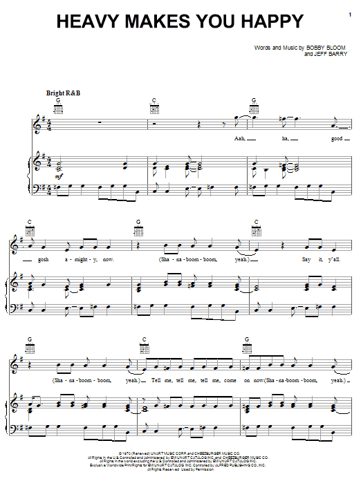 The Staple Singers Heavy Makes You Happy sheet music notes and chords arranged for Piano, Vocal & Guitar Chords (Right-Hand Melody)