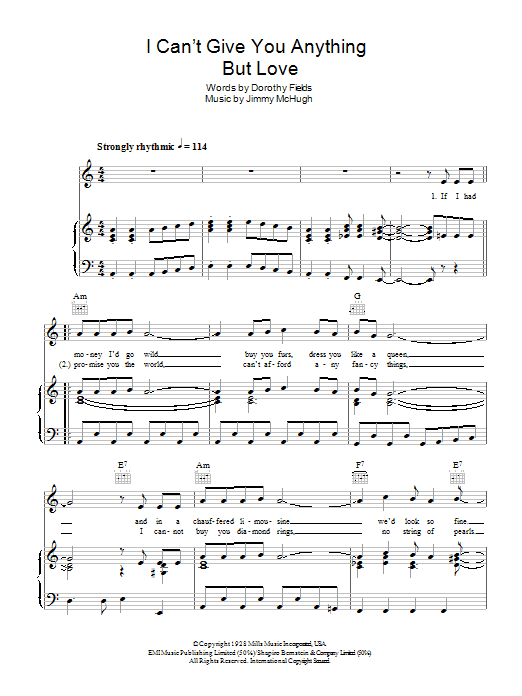 The Stylistics I Can't Give You Anything But Love sheet music notes and chords arranged for Piano, Vocal & Guitar Chords