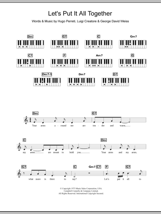 The Stylistics Let's Put It All Together sheet music notes and chords arranged for Piano Chords/Lyrics