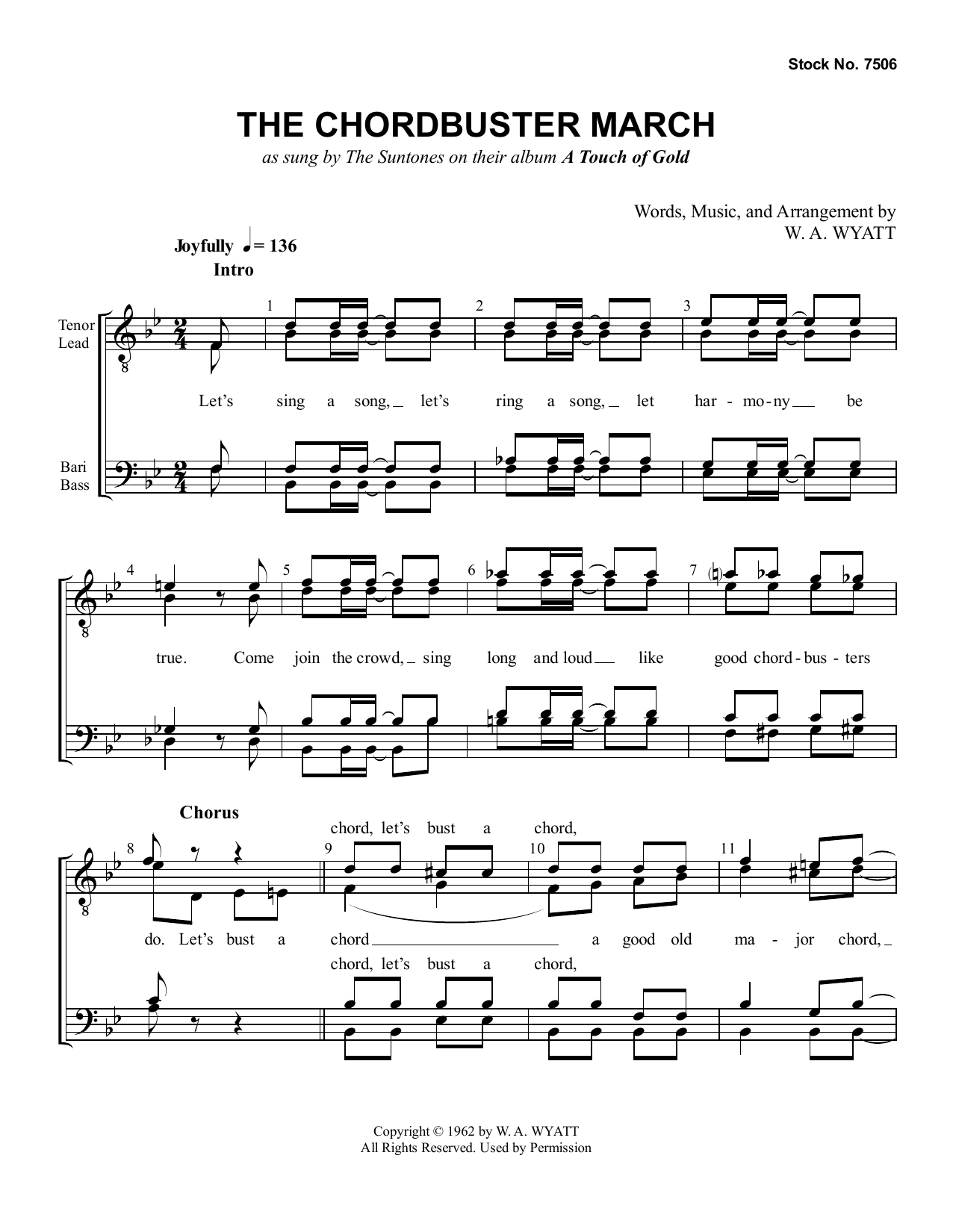 The Suntones The Chordbuster March sheet music notes and chords arranged for TTBB Choir