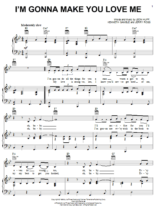 The Temptations I'm Gonna Make You Love Me sheet music notes and chords arranged for Piano, Vocal & Guitar Chords (Right-Hand Melody)